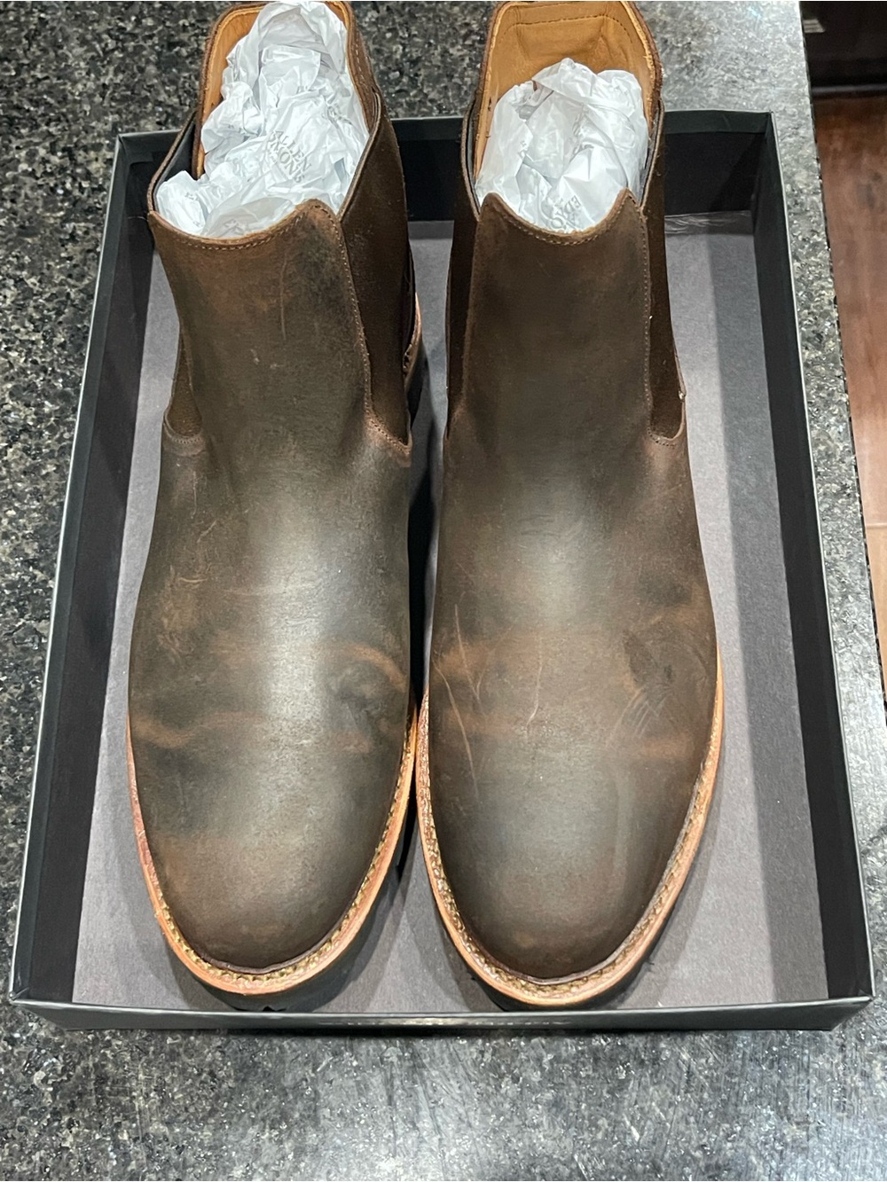 Allen Edmonds Brown Leather Grafton Chelsea Boots